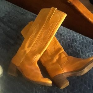 FRYE VINTAGE SZ 71/2 B BLACK LABEL BOOTS